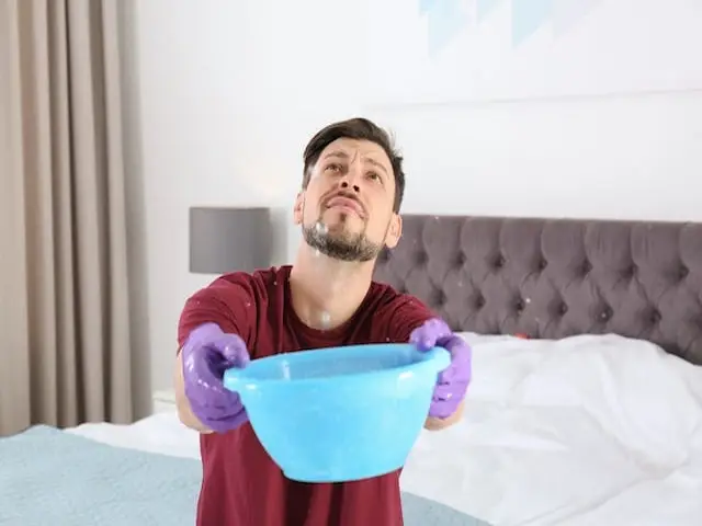 roof leaking into bucket