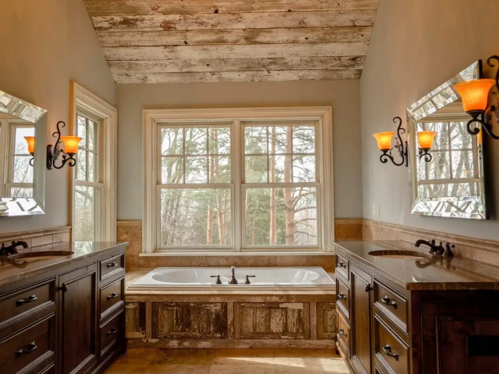 rustic master bathroom